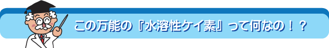 水溶性ケイ素って何なの